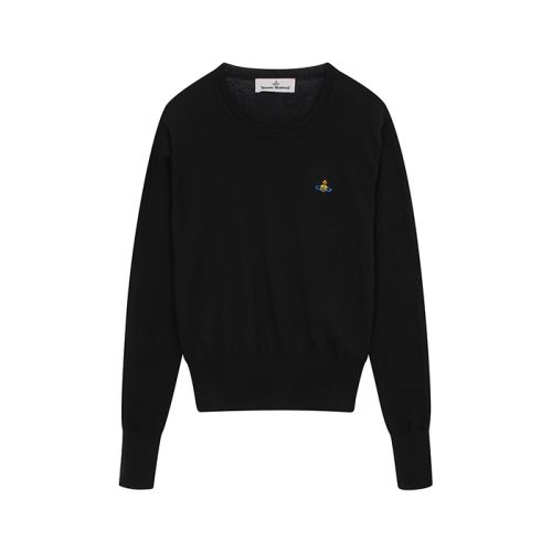 Orb-logo embroidery cotton-cashmere jumper - Black