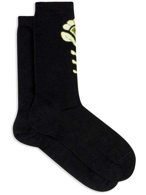 Jacquard cotton socks - Black
