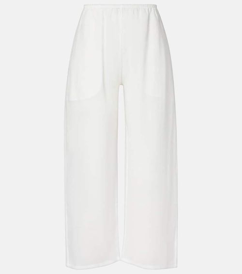 Niko ramie cropped barrel-leg pants