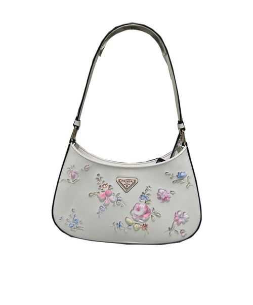 Prada Cleo printed brushed leather shoulder bag