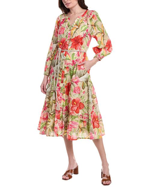 midi dress peach Peach Lace Hem Belted Midi Dress