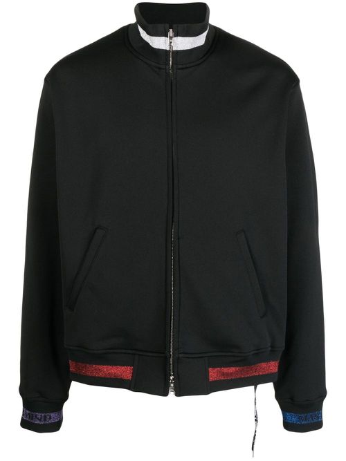 Glitter-logo bomber jacket - Black