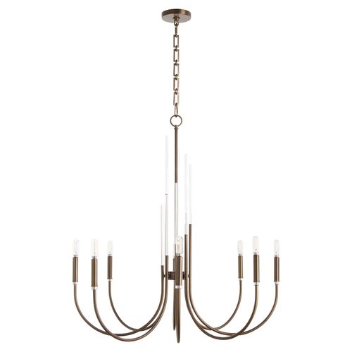 Dark Brass Eight Light Chandelier from the SUMMIT Collection