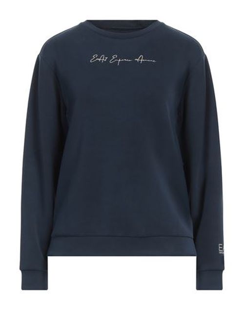 Ea7 Woman Sweatshirt Navy Size XXL Polyester, Modal, Elastane
