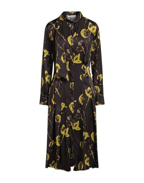 Woman Midi dress Mustard Size 4 Viscose