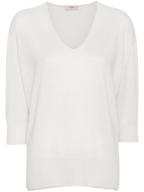 Knitted V-Neck top - Grey