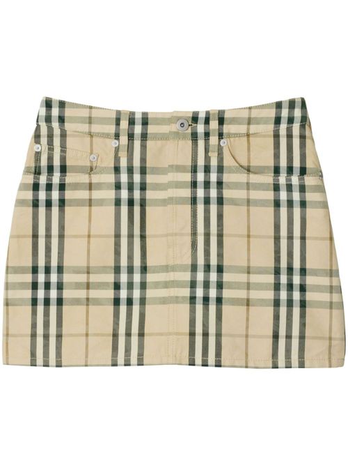 Check-pattern mini skirt - Neutrals