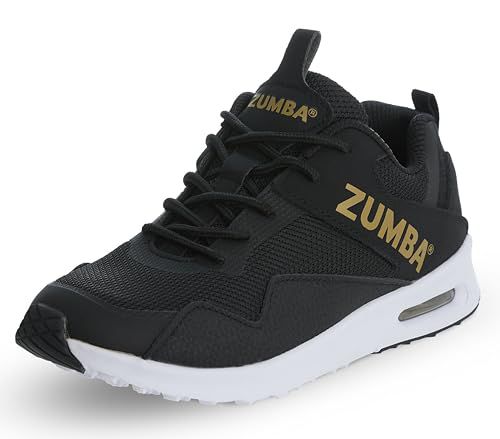 ZUMBA Shoes for Women - Black Air Stomp Classic 2.0 Athletic Shoes - Training Dance Sneakers, Gym, Fitness, and Workouts - Non-Slip Sole, Breathable and True to Size