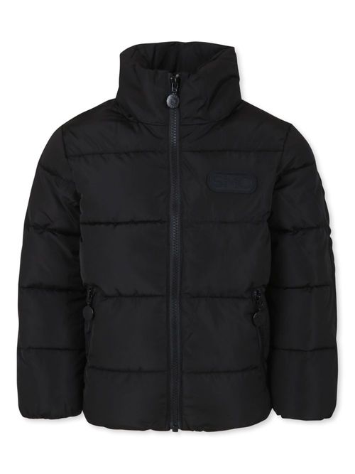 Logo-patch padded jacket - Black