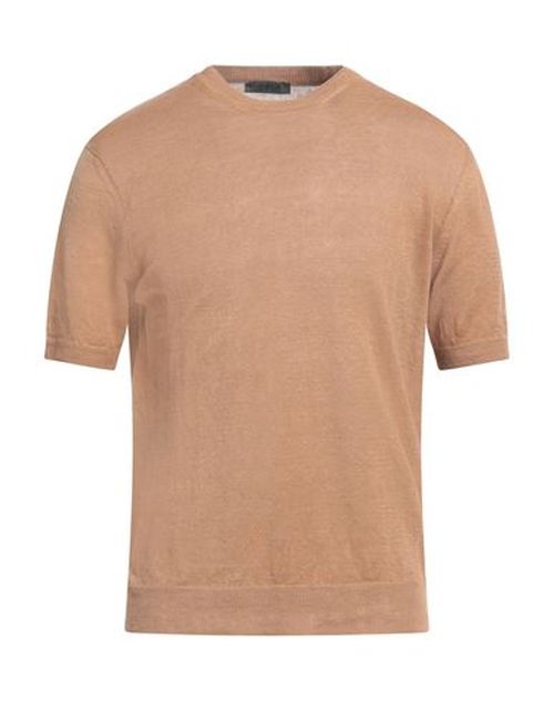 Man Sweater Camel Size 42 Linen