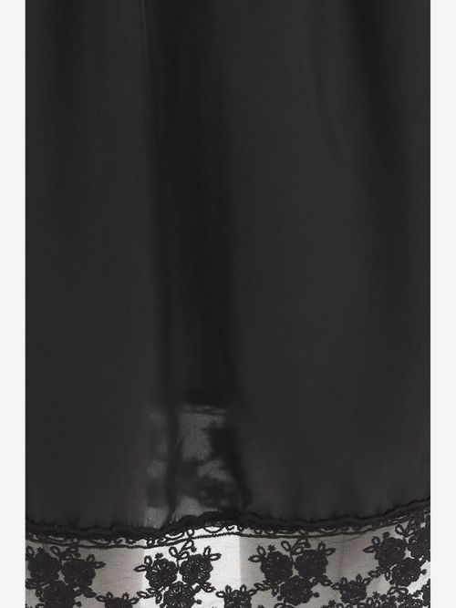 Silk with Lace Trim Skirt — Black