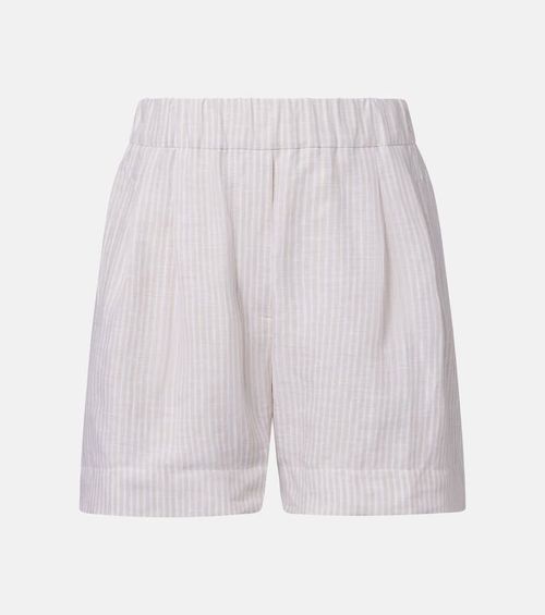 Striped linen Bermuda shorts