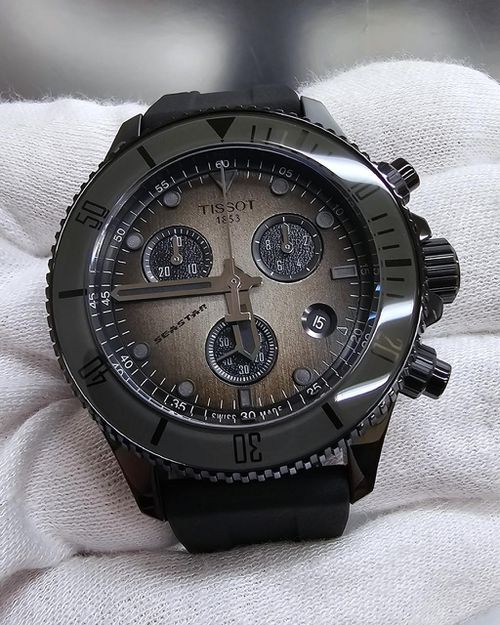 TISSOT Sea Star 1000 Quartz Chronograph 38 MM Gray-Black Dial Men's Watch T120.217.37.061.00
