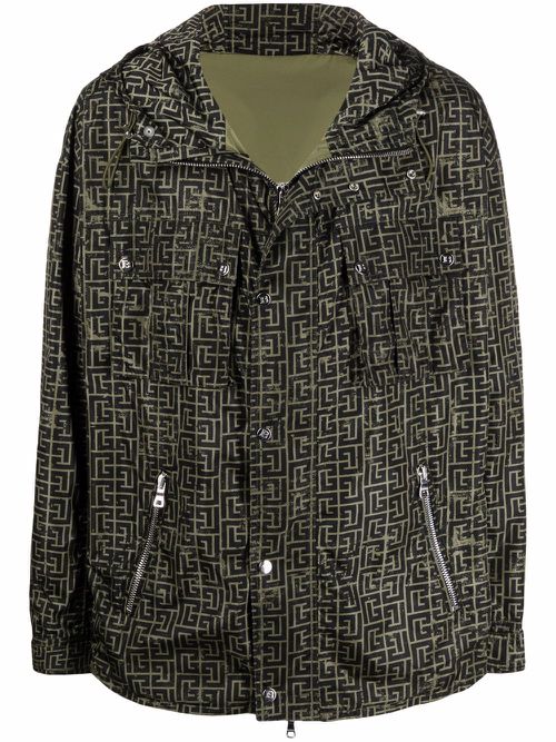 Repeat-logo parka - Green