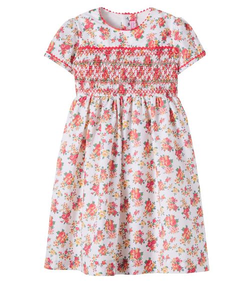 Soraya smocked linen and cotton dress