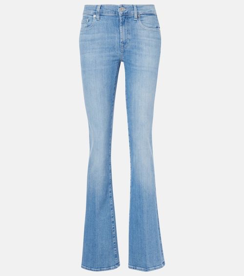 Mid-rise flared jeans