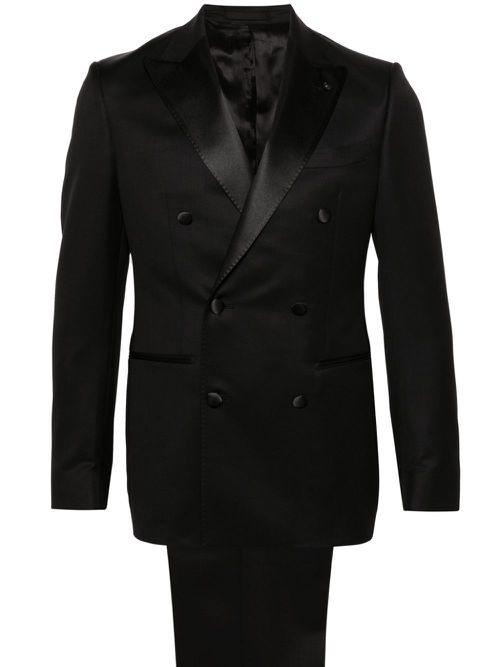 Peak-lapels double-breasted suit - Black