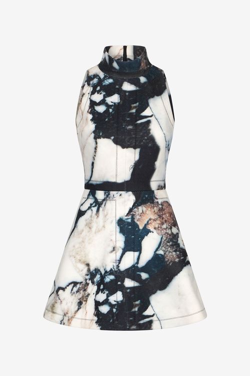 Mini Dress With Marble Print