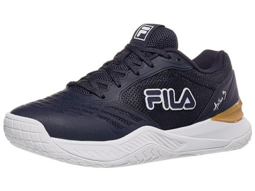 Fila Axilus 3 Womens Tennis Shoes Navy/Wht/Wheat B Medium