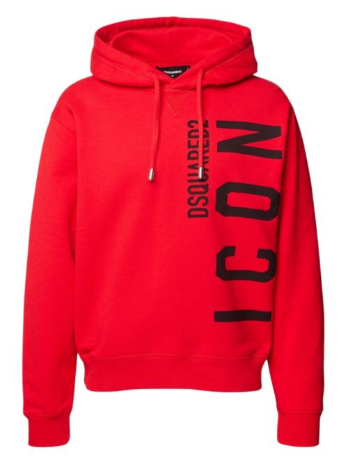 Dsquared2 Icon Print Logo Red Hoodie - Red
