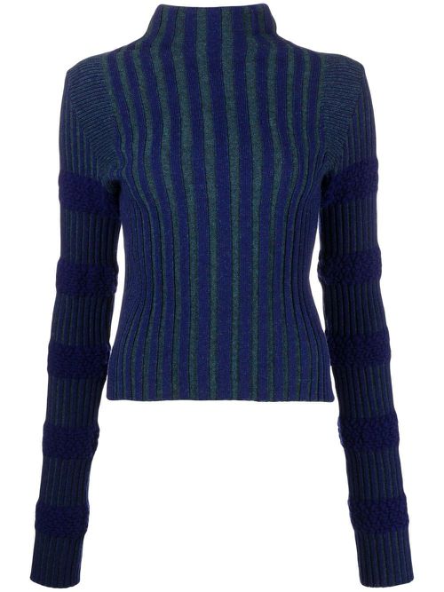 Paula Canovas del Vas ribbed-knit long-sleeve jumper - Blue