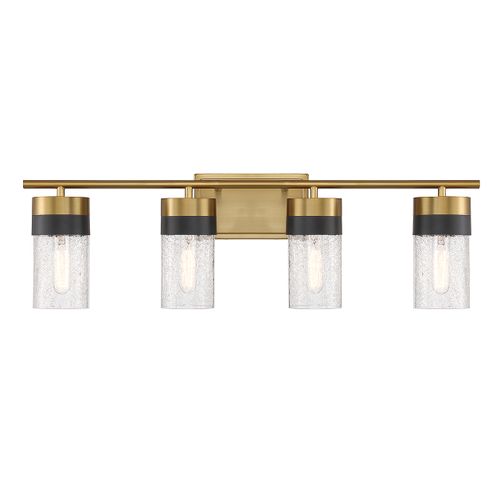 Warm Brass Four Light Bathroom Vanity from the Brickell Collection