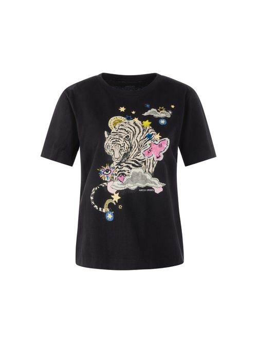 Marc Cain T-shirt with appliqués, black, 34 N