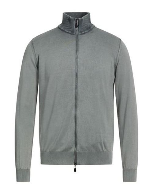 Man Cardigan Grey Size 38 Cotton