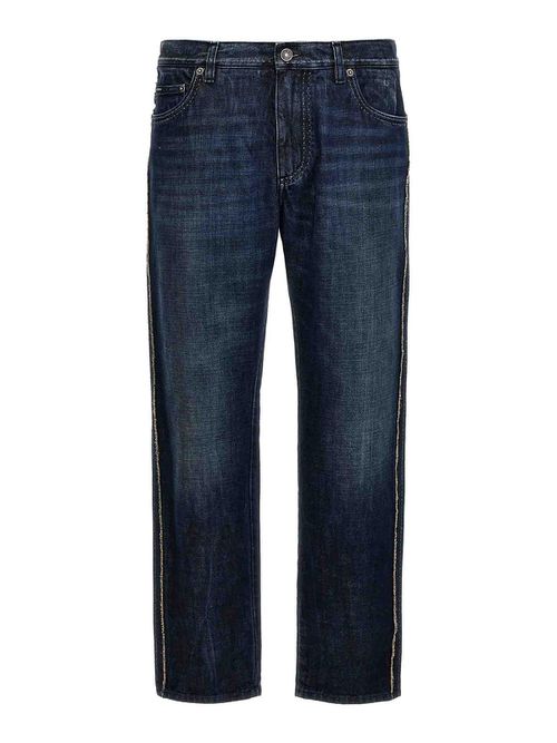 Fringed Stitching Jeans