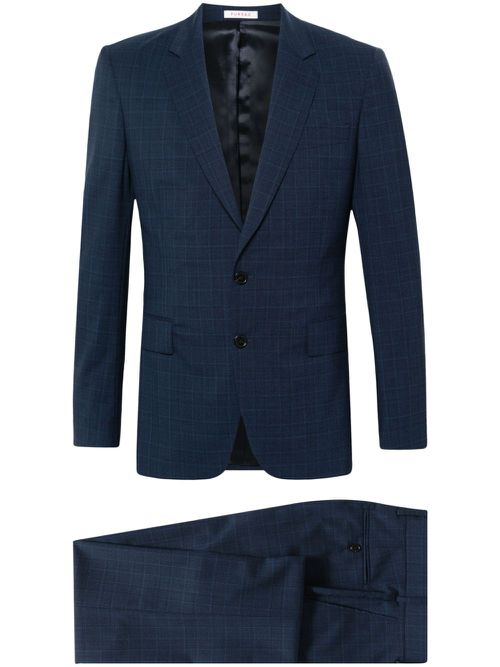 Prince-of-Wales-check wool suit - Blue
