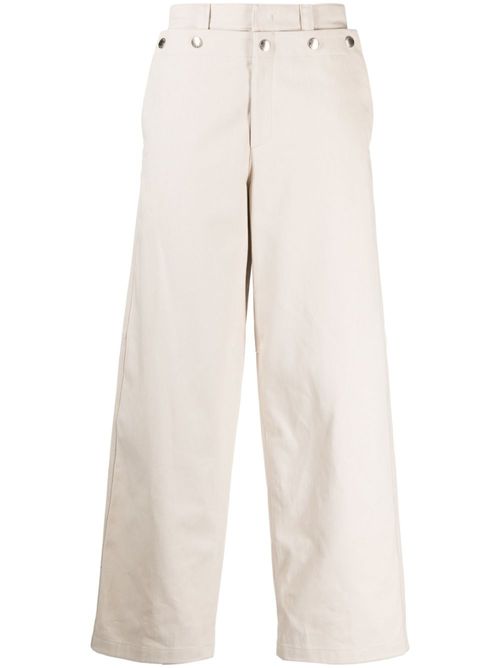 Straight-leg cotton trousers - Brown