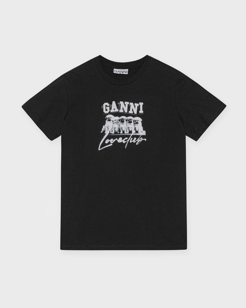 Ganni T-Shirt Thin Jersey Puppy Love Black