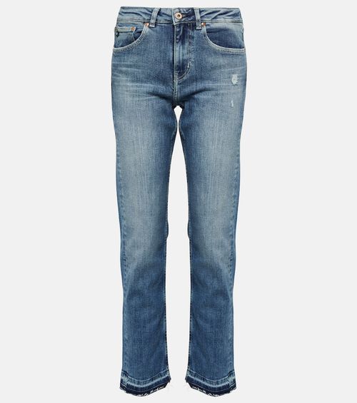 Girlfriend mid-rise straight jeans