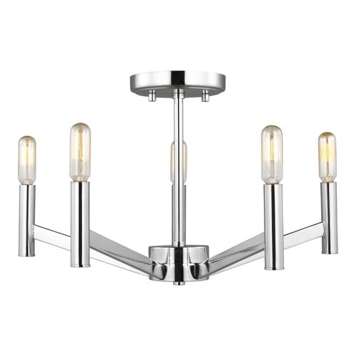 Vector 5-Light Semi-Flush Ceiling Light in Chrome