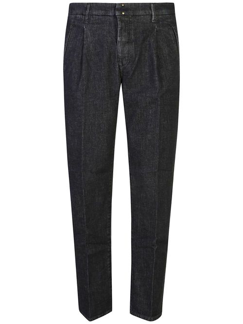 Logo-patch tapered jeans - Blue