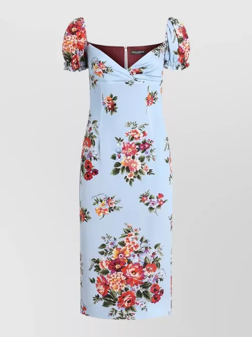Dolce&Gabbana - flower bouquet print midi dre