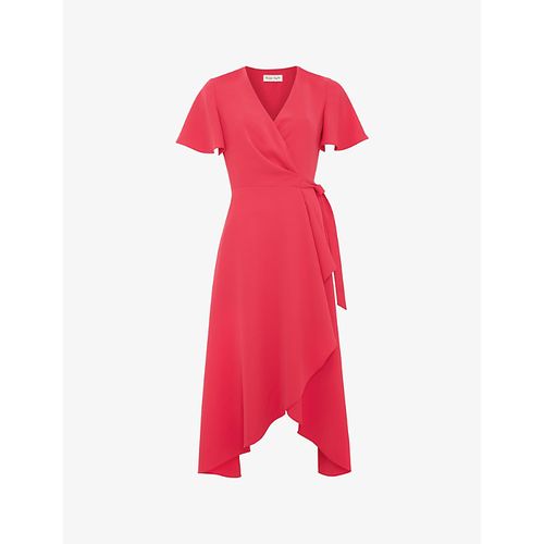 Womens Julissa Wrap-Front Woven Midi Dress