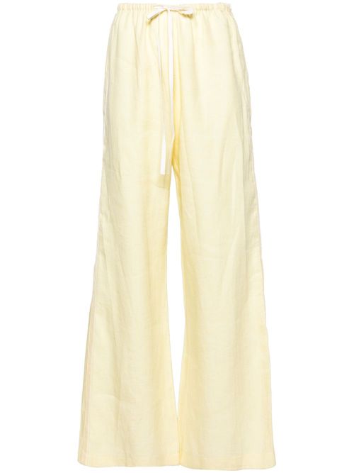 Linen palazzo trousers - Yellow