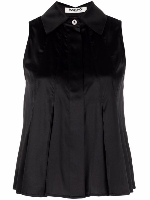 Max & Moi sleeveless silk blouse - Black