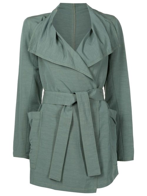 Asymmetric modal-blend jacket - Green