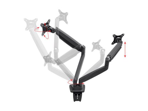 Workstream by Dual-Monitor Adjustable Gas-Spring Desk Mount for 15~34in Monitors