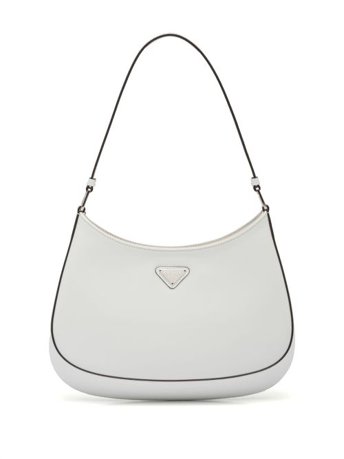 Cleo brushed leather shoulder bag - White