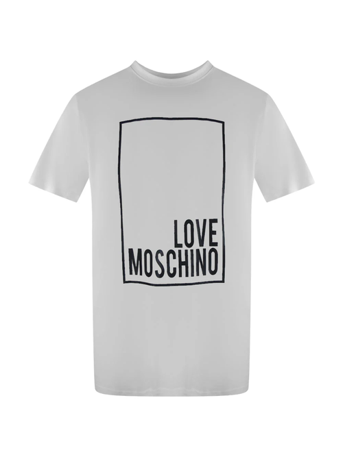 Love Moschino Box Logo White T-Shirt - White