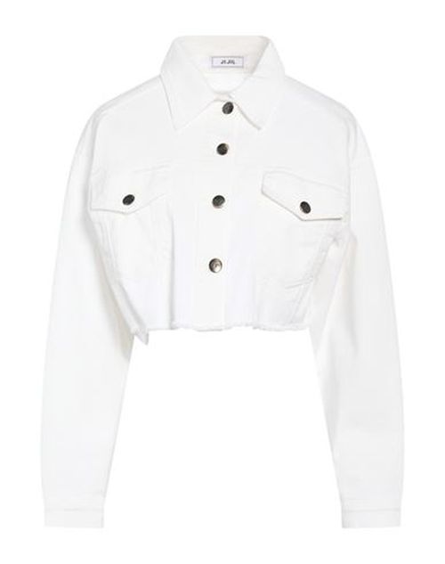 Woman Denim outerwear Ivory Size 28 Cotton, Elastane