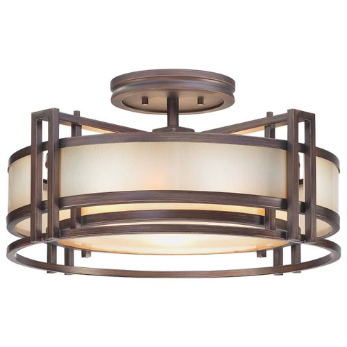 Cimmaron Bronze Three Light Semi Flush Mount from the Underscore Collection