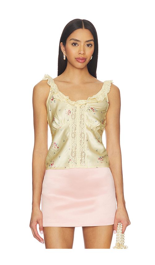 Tularosa Alice Top in Baby Yellow Floral Multi. M also in L, S, XL