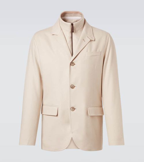 Layered silk and cashmere blazer