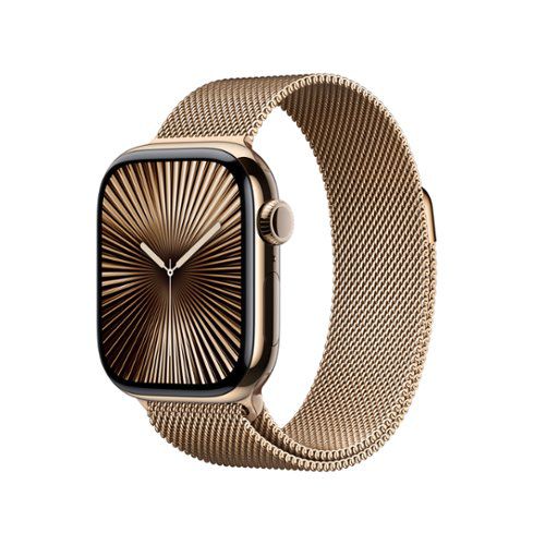 Watch Series 10 (GPS+Cellular) 42mm Titanium Case with Gold Milanese Loop - Gold