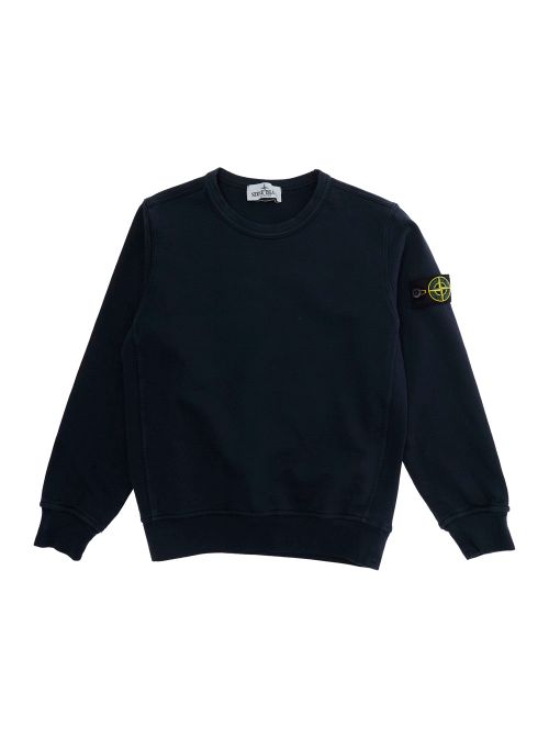 Cotton Crewneck Sweatshirt — Blue