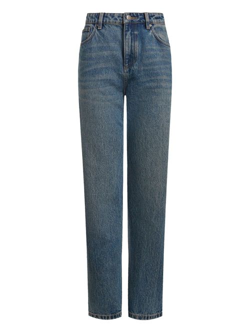 High-rise straight-leg jeans - Blue